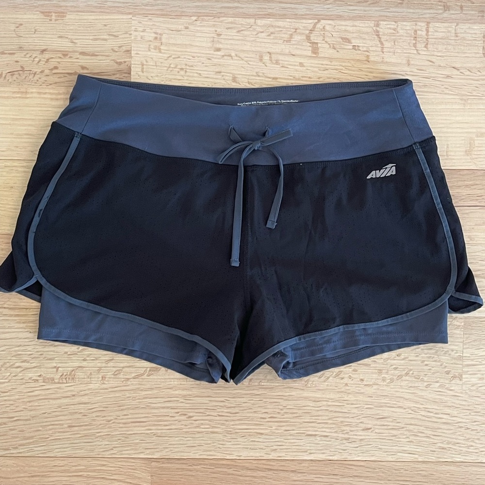 Avia grey black athletic sports wear womens Shorts